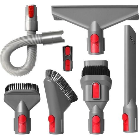 7PCS Kit Accessoires pour Dyson V15 V11 V10 V8 V7 Aspirateur, Brosse de Rechange Compatible avec Dyson, pour Maison, Bureau, Sièges de Voiture Flexible Extensible et brosses à Bec Multifonction (1/5)