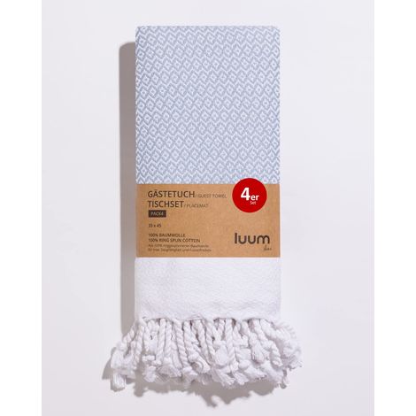 Lot de 4 serviettes de table hammam lavables, 100 % coton, séchage rapide, non pelucheuses, bleu ciel, 33 x 45 cm, idée cadeau de mariage (1/3)