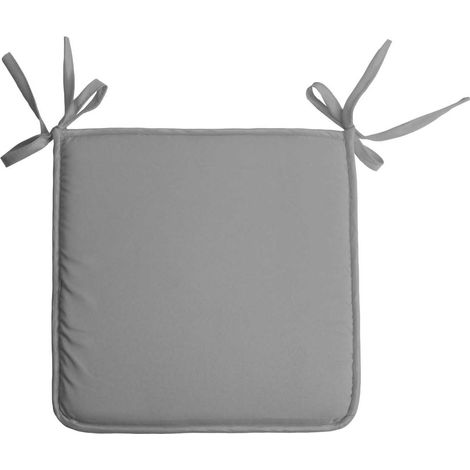 Galette de chaise unie aux multiples couleurs Gris souris 38x38 cm