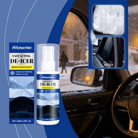 Snow melting and de-icing spray for winter car windows, melting ice and snow for clear visibility, multi-surface spray -- 100ml
