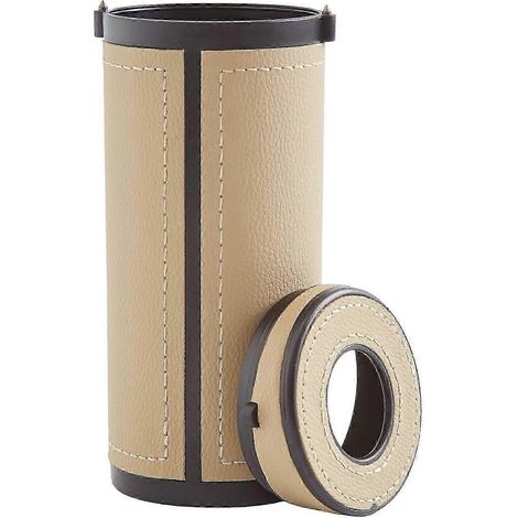 Multifunktionale Auto-Taschentuchbox aus PU-Leder, Taschentuchröhre, Auto-Innenausstattung-Beige (1/5)