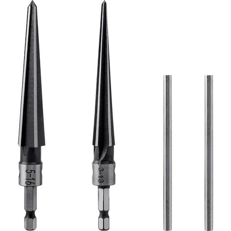 Lot de 2 alésoirs coniques 1/4" en forme de T - En acier au carbone - Alésoir à main pour frotter avec un diamètre de 3 à 13 mm, 5 à 16 mm (1/3)