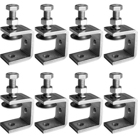 8-teiliges Set robuster C-Klemmen aus Edelstahl 304, für Klemmen, Zangen und Spannvorrichtungen, Holzbearbeitungswerkzeuge, Heimwerker- und Autoreparaturen (1/4)