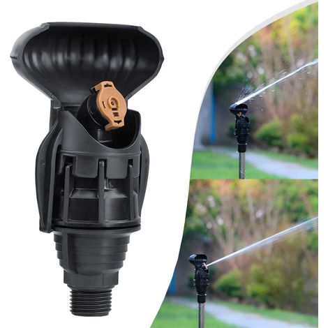 (noir) 1 arroseur automatique rotatif à 360° noir pour extérieur, buse d'arrosage automatique 1/2" à entraînement par billes d'acier, pour jardin et pelouse. (1/5)