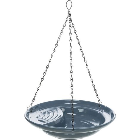 Wasserschale, Keramik, hängend, 550ml/Durchmesser 26cm, blau