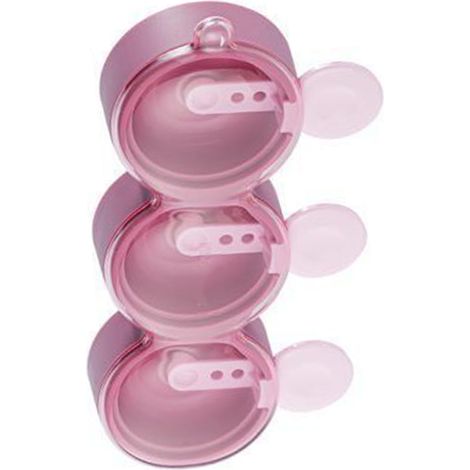 Moule à glace en silicone en forme de beignet à 3 cavités, pour la pâtisserie, les gâteaux et les bonbons. Moule à glaçons fait maison pour aliments pour bébés. Couleur corail violet.