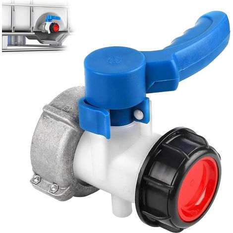 Robinet à boisseau sphérique DN50 75 mm avec écrou de raccordement en aluminium, vanne d'arrêt pour réservoir IBC, réservoir d'eau, bidon de 1000 l (1/5)