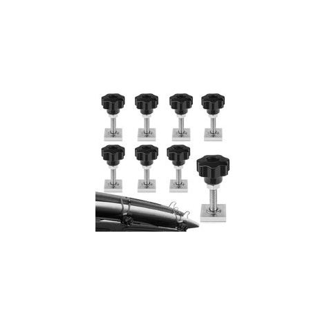 T-Nut-Adapter M6x35 mm, 8 Stück verschiebbare T-Schrauben mit M6-Sternmuttern und Unterlegscheiben, T-Nut mit Muttern für Fahrradadapter, Dachträger (1/5)