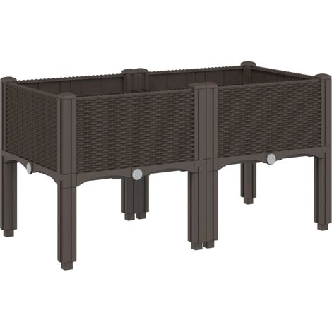 Maison Exclusive - Jardinera con patas PP marrón 80x40x42 cm