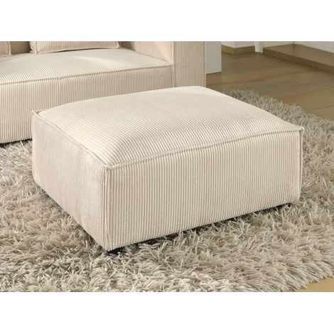 Lisa Design – Pouf en velours côtelé 1 place – Structure bois massif – Assise mousse polyuréthanne HD – Style contemporain – Dimensions 93x73x43 cm