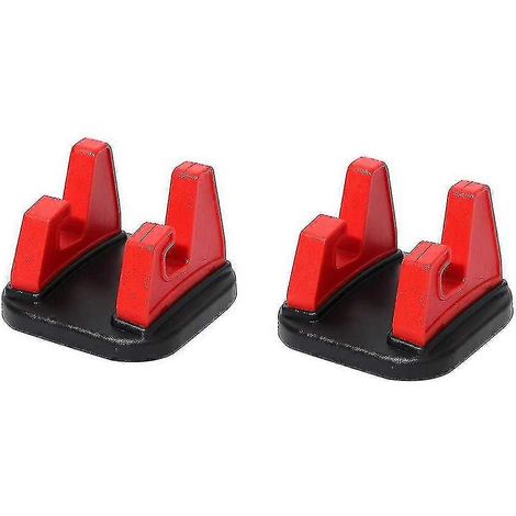 Lot de 2 supports de téléphone portable pour tableau de bord de voiture, tapis antidérapant en caoutchouc, support universel en silicone, protection pour téléphone de voiture, rouge (1/5)