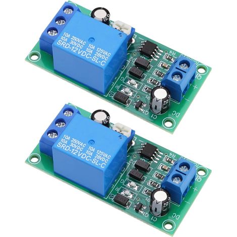 DC 12V Timing Relay Module 55x28x18.4mm 060 Seconds Adjustable for Household Automotive Electronics 2 Pack (1/5)