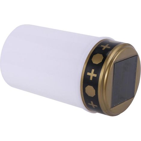 Bougies blanches pour cimetière, lampes solaires LED pour cimetière, lot de 5 (1/4)