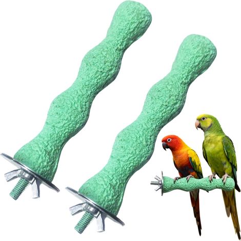Pierre à aiguiser pour bec d'oiseau, coupe-ongles antidérapant pour perroquet - accessoires de cage pour perroquets (lot de 2) (1/5)
