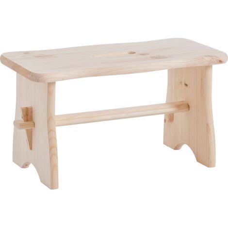 Zeller Sgabello Naturale in Legno di Conifera 39x19x21 cm
