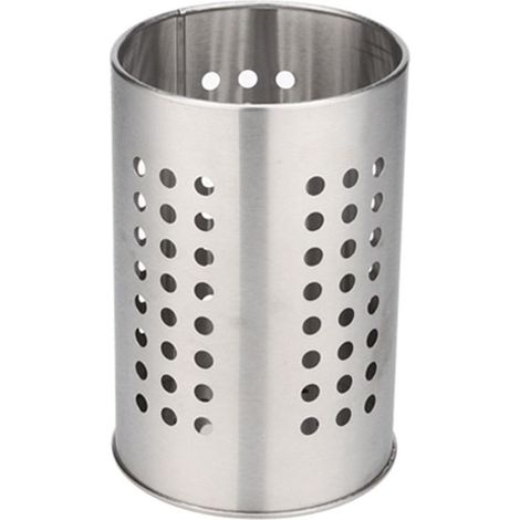 Porte-ustensiles de cuisine rond en acier inoxydable, cage à baguettes, tube de rangement et brosse. (1/5)