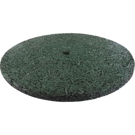 Tapis d'arbre rond en caoutchouc recyclé 60 cm – Épaisseur 13 mm – Réversible vert/marron – 9202543