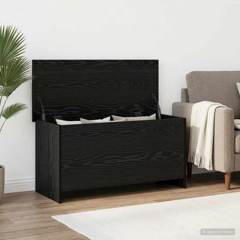 vidaXL Coffre de rangement avec stockage Chêne noir 100 x 40 x 50 cm (1/5)