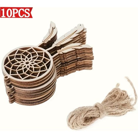 10 Pièces, Artisanat en Bois de Filet de Rêve pour Peinture et Gravure, pour Maison, Fêtes, École (1/5)