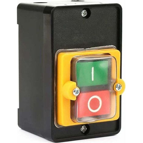 YMYNY Commutateur à Bouton Poussoir, AC 220V/380V 10A Interrupteur à Bouton de Commande de Puissance étanche Bouton Marche Arret Machine Outil Interrupteur Machine Outil (1/4)