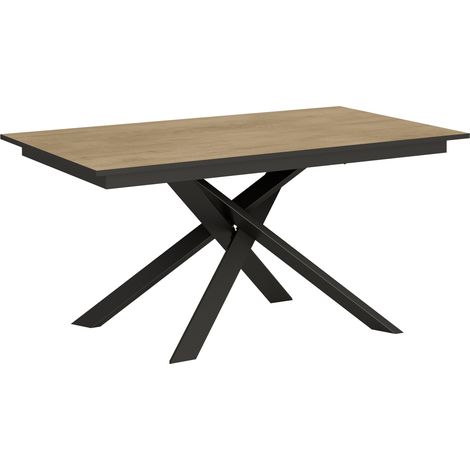 Tavolo "Varese" allungabile in legno per sala da pranzo -90 x 160 + 60 cm / Quercia (1/5)