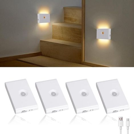 Luce notturna ricaricabile, luce per scale con sensore di movimento, per corridoi, scale, bagni, camere da letto, cucine, fissaggio magnetico (1/5)