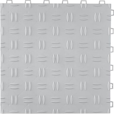 Mophorn ineinander greifende Garagenbodenfliesen, 30,5 x 30,5 x 1,3 cm, 25er-Pack, rutschfest, doppelseitig, Bodenbelag für Garagen, Keller, Reparaturwerkstätten, Silber