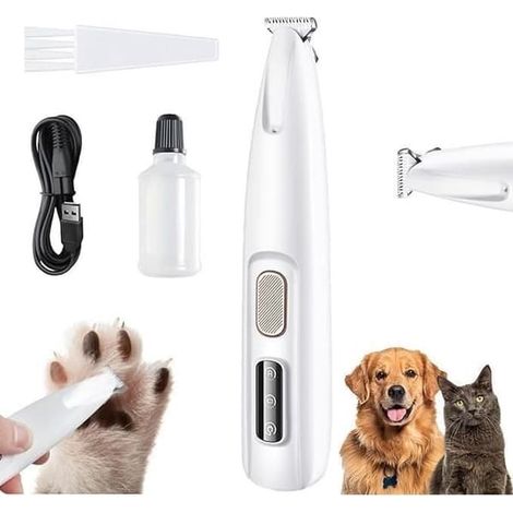 SABIR-Tondeuse de précision pour animaux, tondeuse pour pattes de chien, silencieuse, pour les pattes de chiens, chats et yeux (1/4)