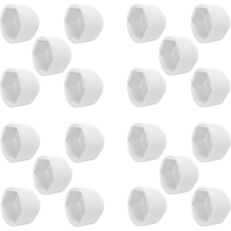Lot de 20 cache écrou blanc M6 x HEX 10mm – Plastique PE haute qualité – Protection efficace pour écrous et vis (1/2)