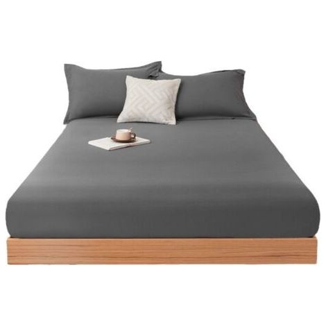 Surmatelas Couvre-lit de couleur unie, simple et confortable, doux pour la peau, avec protection anti-poussière Literie(180cmx220cm) (1/4)