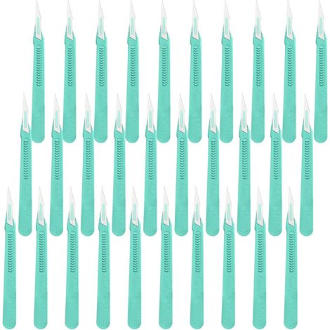 30 sterile scalpel blades with handle, scalpel blades for plastic surgery, carbon steel blades, replacement blades with protective cap, individually wrapped (1/5)