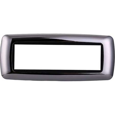 Plaque compatibles Bticino Livinglight 7 modules plastique convexe couleur chrome poli (1/2)