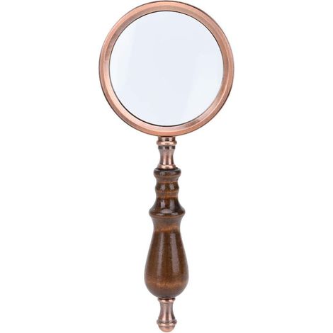 SHINING HOUSE Lupa de mano con mango de madera desmontable de 10 aumentos, lupa de lectura de inspección de aleación de zinc de gran aumento para personas mayores con degeneración macular (1/5)