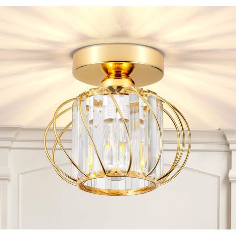 Lampara Techo De Vidrio Plafones Moderno Lampara Techo De Cristal E27 Lampara Techo Creativa Oro Para Pasillo Oficina Dormitorio