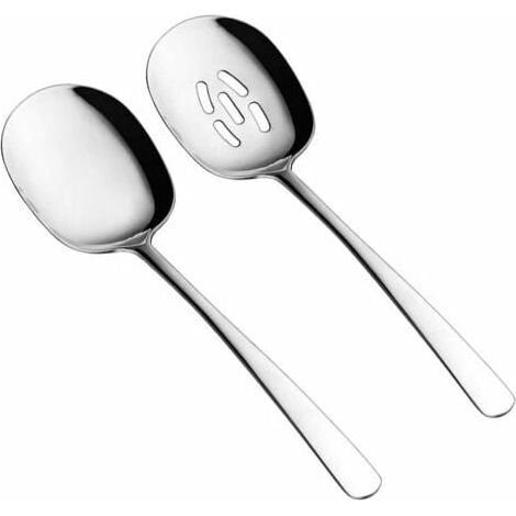 Cuillère À Service - Cuillère À Égoutter - Acier Inoxydable - 29 Cm - Pour Buffet Banquet Traiteur - Lot De 2 (1/5)