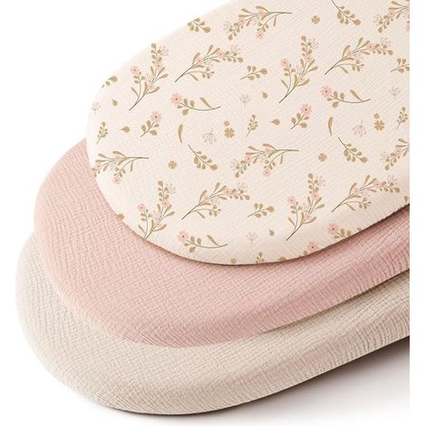 Universelles Spannbettlaken-Set für Babywiege Spannbettlaken für Kinderwagen Wickelkorb und Moseskörbchen Wickelauflagenbezug Geschenk zur 40 x 80 cm (1/4)