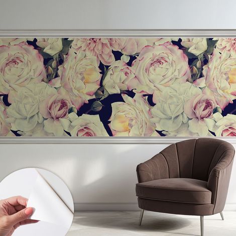 Papier peint adhésif avec colle pour décoration moderne de salon chambre à coucher cuisine et bureau Facile Bouquet floral 250x104 cm (1/5)