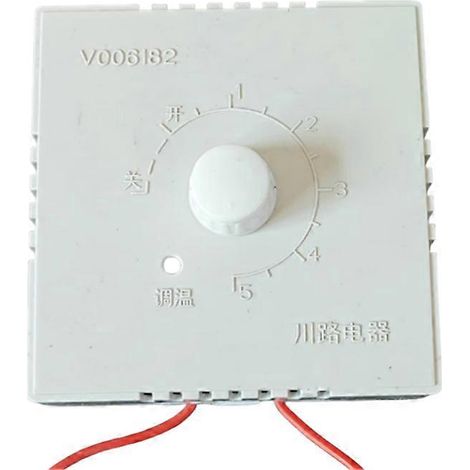 Interrupteur de contrôle de température pour foyer électrique carré, chauffage électrique de type 86, 1000 W, contrôle de température progressif ( ) (1/5)