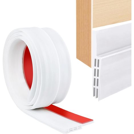 Butée de porte en silicone - Joint d'étanchéité de 99 cm pour portes intérieures et extérieures, isolation phonique et sous-porte, comblement des interstices, portes intérieures et extérieures (blanc) (1/4)
