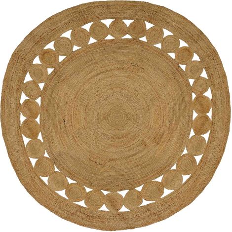 Bereichsteppiche Natur Ø 240 cm Jute vidaXL
