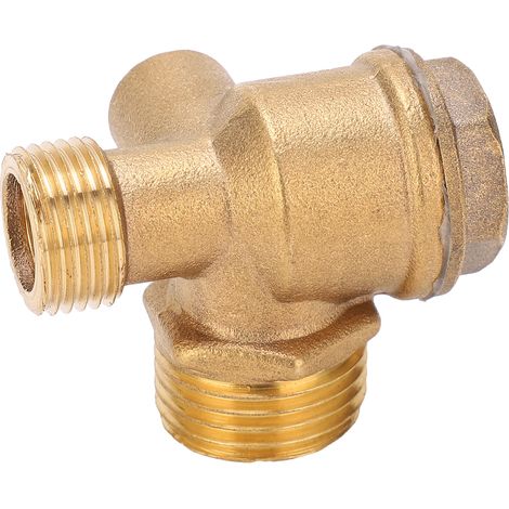 Clapet anti-retour pour compresseurs d'air, filetage mâle, 3 raccords, accessoire, 1/2 x 3/8 x 10, laiton (1/5)
