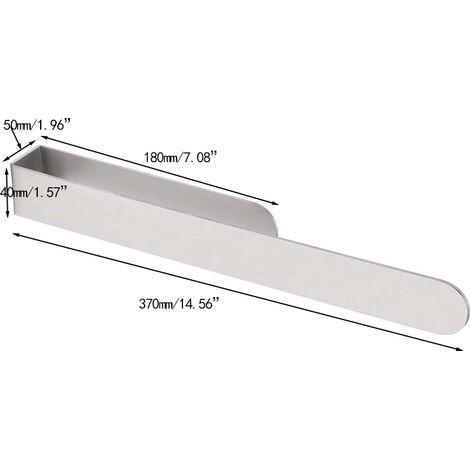 (370 mm, finition brossée) Porte-papier toilette sans perçage, en acier inoxydable SUS304, auto-adhésif, à fixer au mur, distributeur de rouleau d'essuie-tout pour salle de bain et cuisine. (1/5)