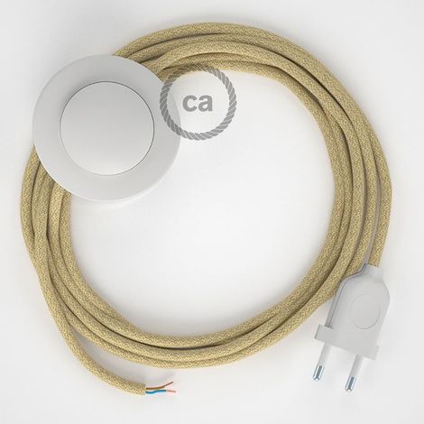 Creative-Cables Câblage pour lampadaire avec câble en jute – (Câble 2x0,75 mm² beige RN06, fiche EU et interrupteur blancs, 3 m) – Conforme aux standards de sécurité – Style et fonctionnalité (1/5)