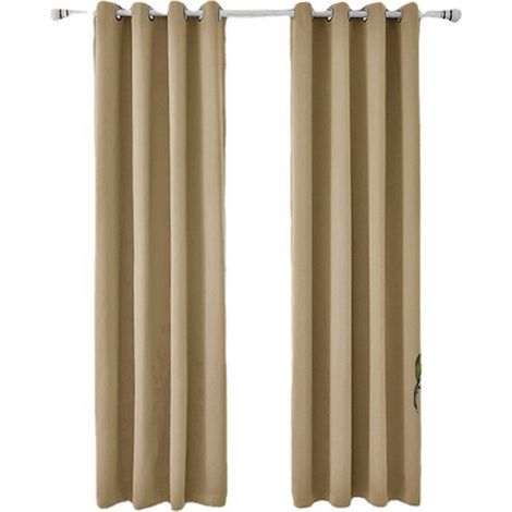 Rideau Occultant Thermique - 140 x 175 cm - Oeillets Métalliques - Pour Fenêtre Petite à Moyenne - Lot de 2 (1/5)