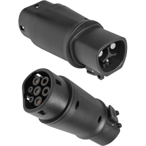 Adattatore di ricarica per veicoli elettrici da tipo 1 a tipo 2, adattatore per cavo di ricarica per auto da 240 V 32 A SAE J1772 a IEC62196, cavo di ricarica per veicoli elettrici di tipo 1 o tipo 2 (1/4)