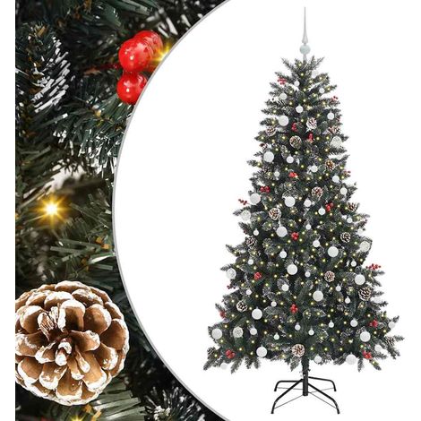 Albero di Natale Albero natalizio Albero festivo artificiale con 300 LED Verde 180 cm (1/5)