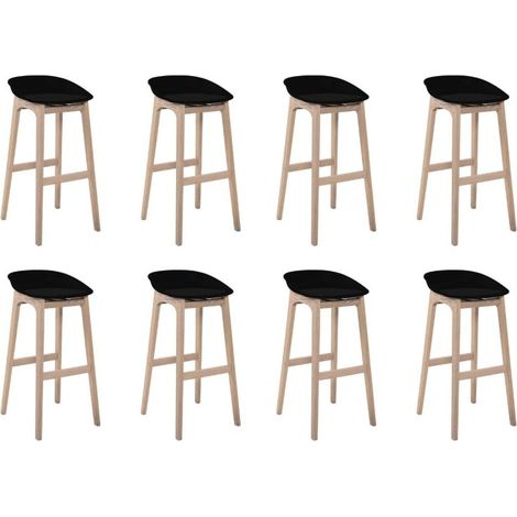 Set sgabelli bar RIVA rovere seduta plastica 75 cm (1/5)
