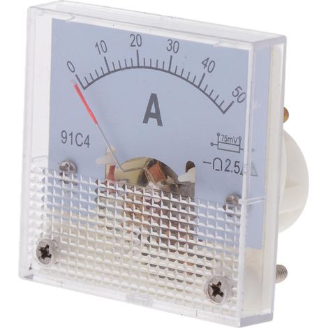 Ampèremètre analogique CC compteur ampèremètre ampèremètre jauge de panneau de mesure 50A (75mV) (1/5)