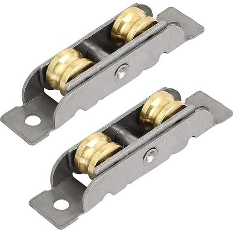 roulette porte coulissante verre poulie de fenetre Rouleaux Double Roue 12mmx8mm 2pcs (1/4)