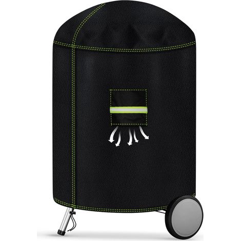Housse Barbecue Exterieur pour Weber 57 cm, 600D Oxford Résistante Bache Barbecue Rond Ø77 x 90 cm Couverture de Grill Anti-Vent/Anti-UV/Anti-l'eau/Anti-l'Humidité/Antipoussière (1/5)